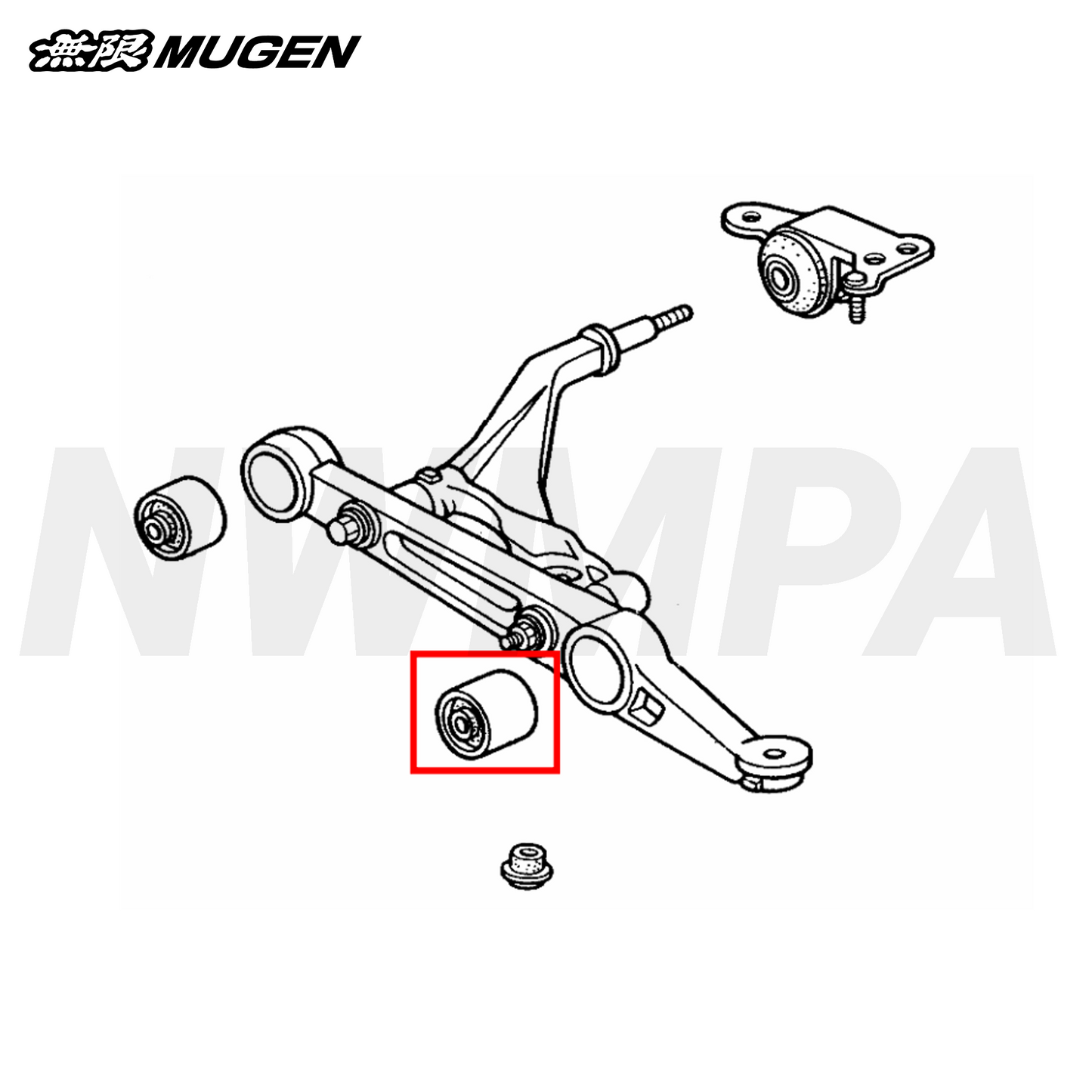 MUGEN BUSH SET, FRONT DAMPER FORK - 2 PIECE SET - 94-01 INTEGRA GSR & TYPE R