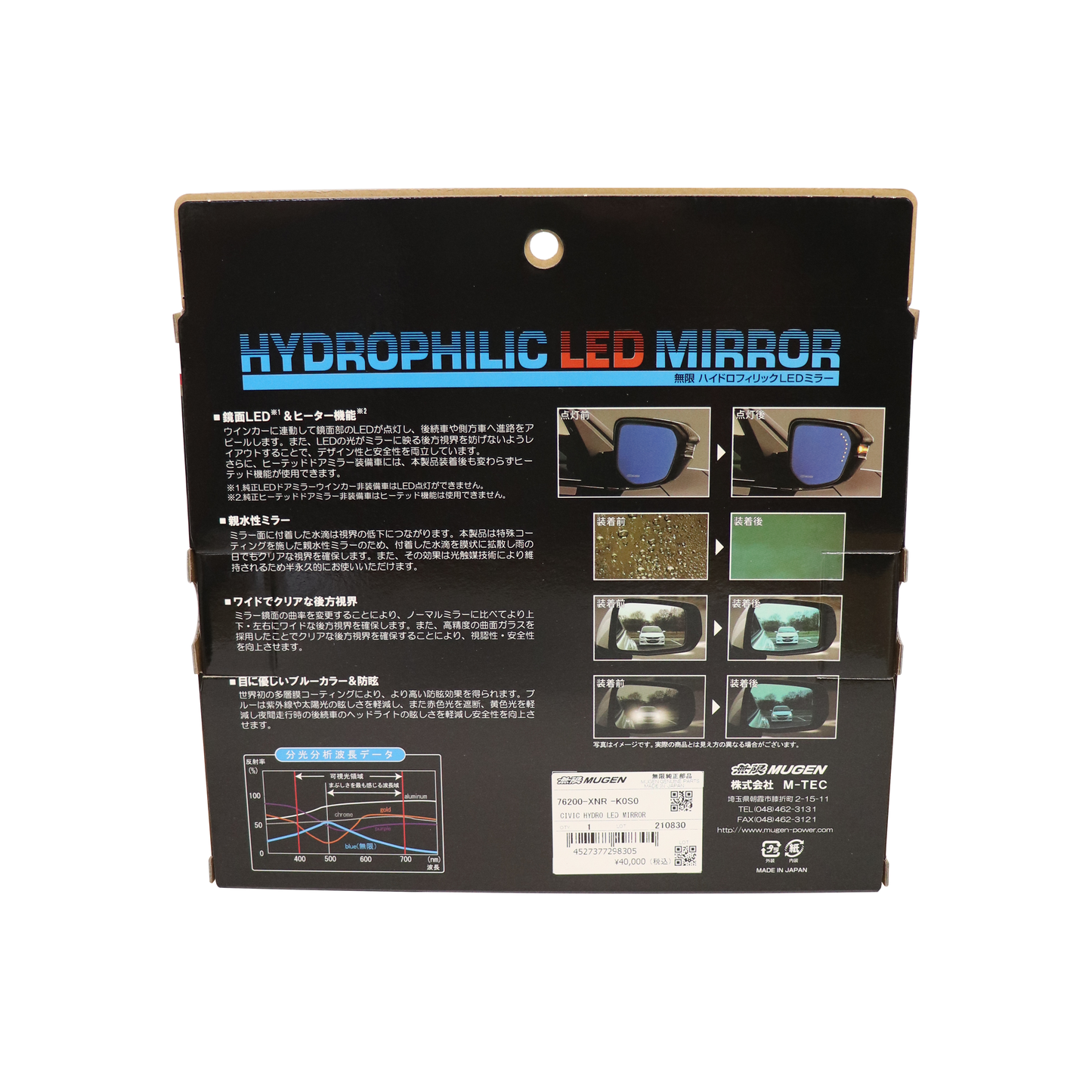 CIVIC FL1/FL5 HYDROPHILIC LED MIRROR